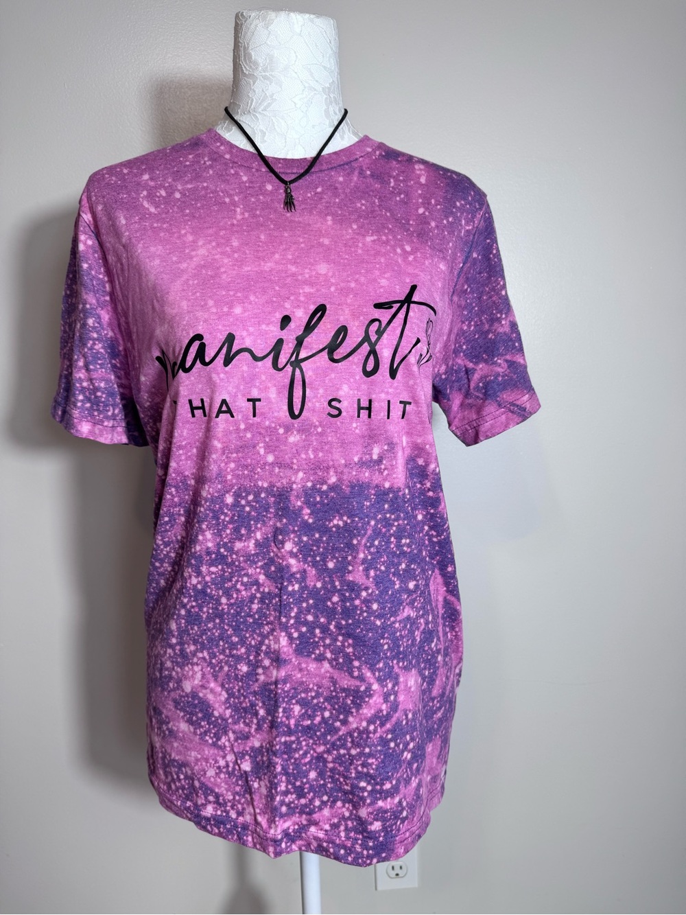 Gildan Pink & Purple Tie-Dye "Manifest" Graphic Tee